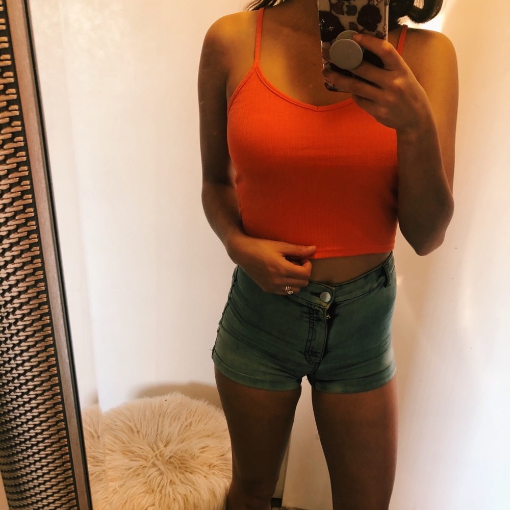 Orange TopShop Ribbed Tank